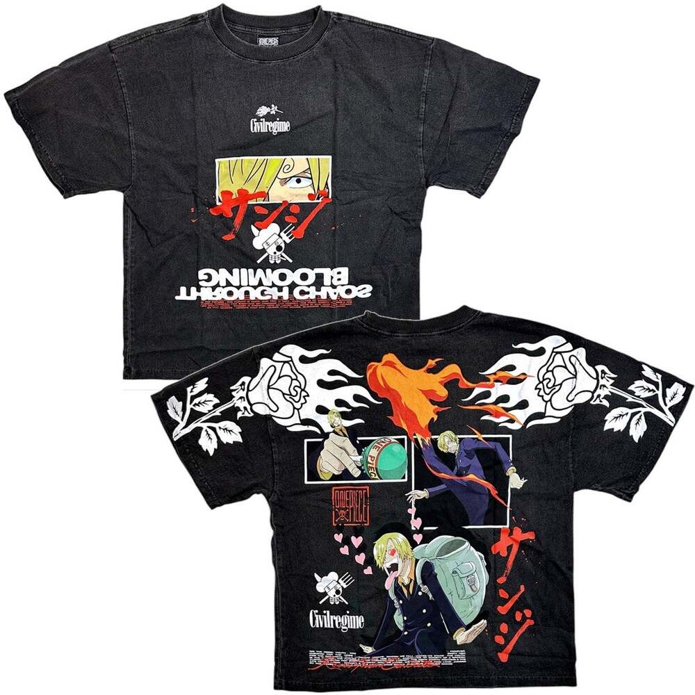 Civil Regime X One Piece Player of Chaos Sanji 199X Oversized T-Shirt